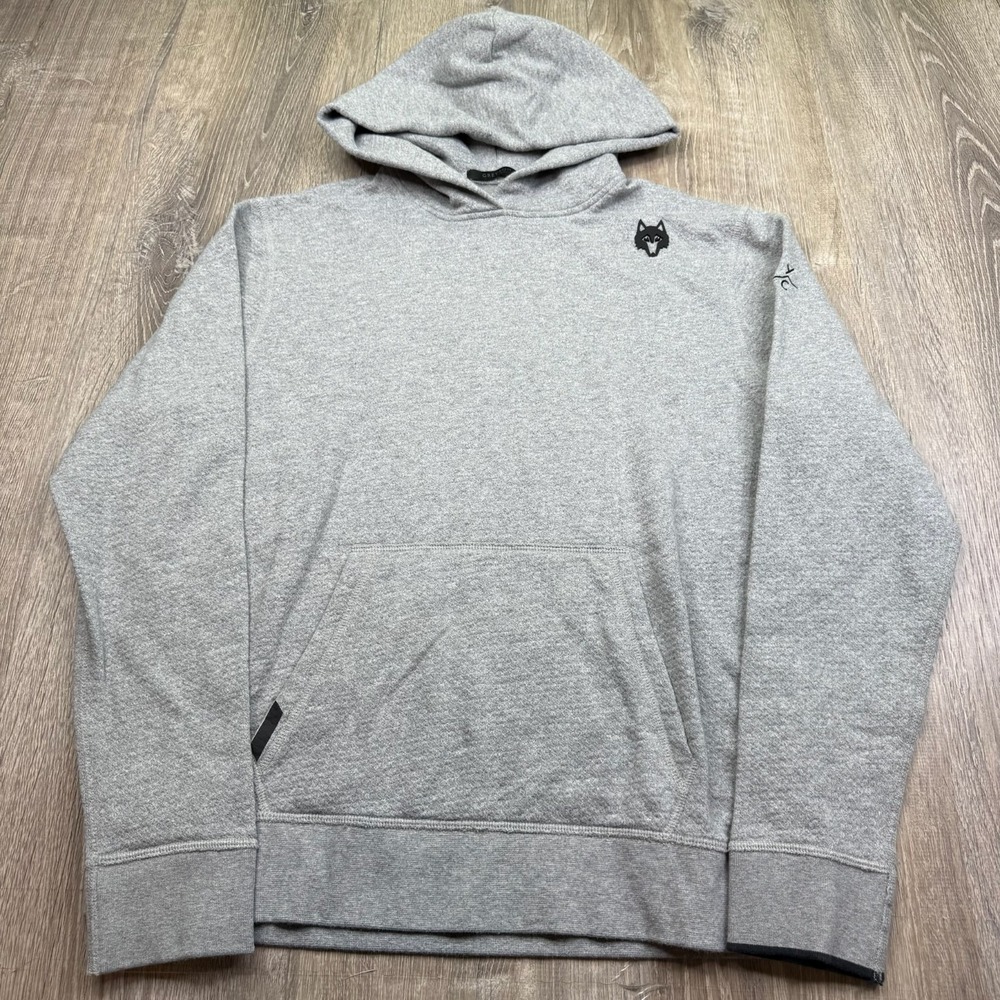 Greyson Mens Gray Yellowstone Golf Club Classic Wolf Logo Pullover Hoodie Size S